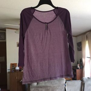 Purple 3/4 sleeve baseball tee